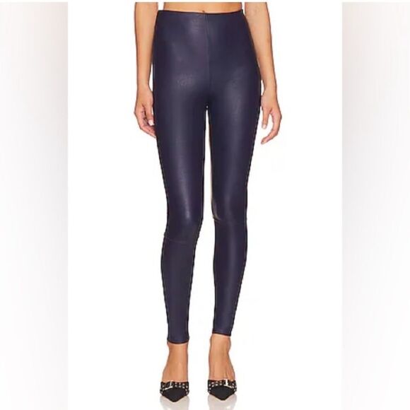 Good American Better Than Leather Leggings Navy Blue New! - Picture 1 of 7